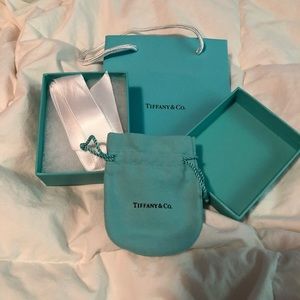 5 lot Tiffany and Co bag, box, ribbon, pouch.